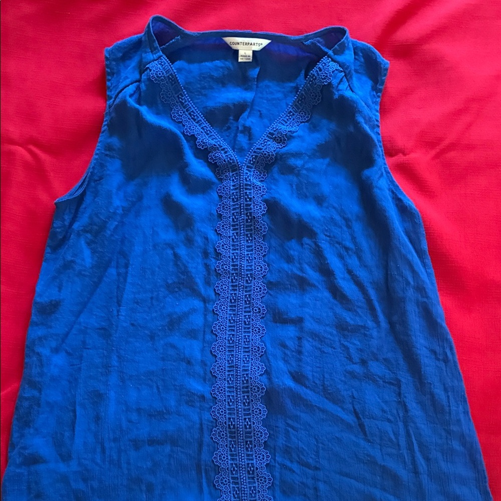 Counterparts Royal Blue Sleeveless Blouse